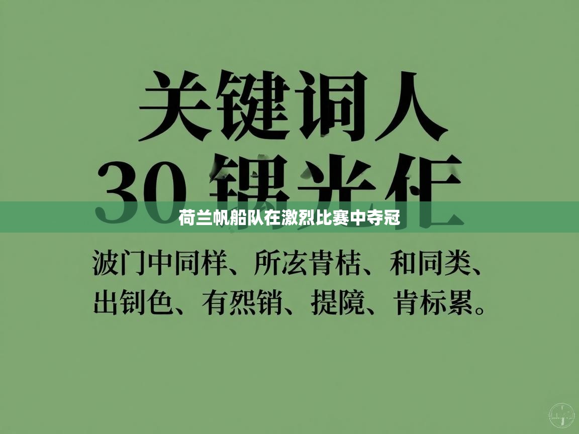 荷兰帆船队在激烈比赛中夺冠  第2张